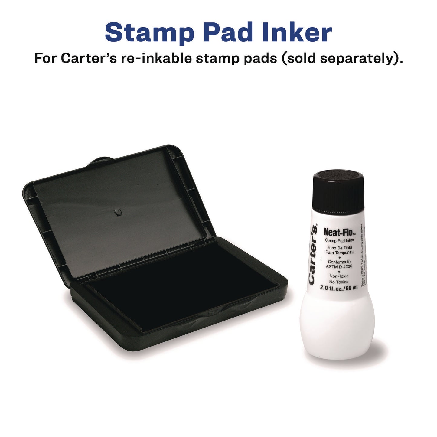 s Neat-Flo Stamp Pad Inker, 2 oz Bottle, Black (21448)