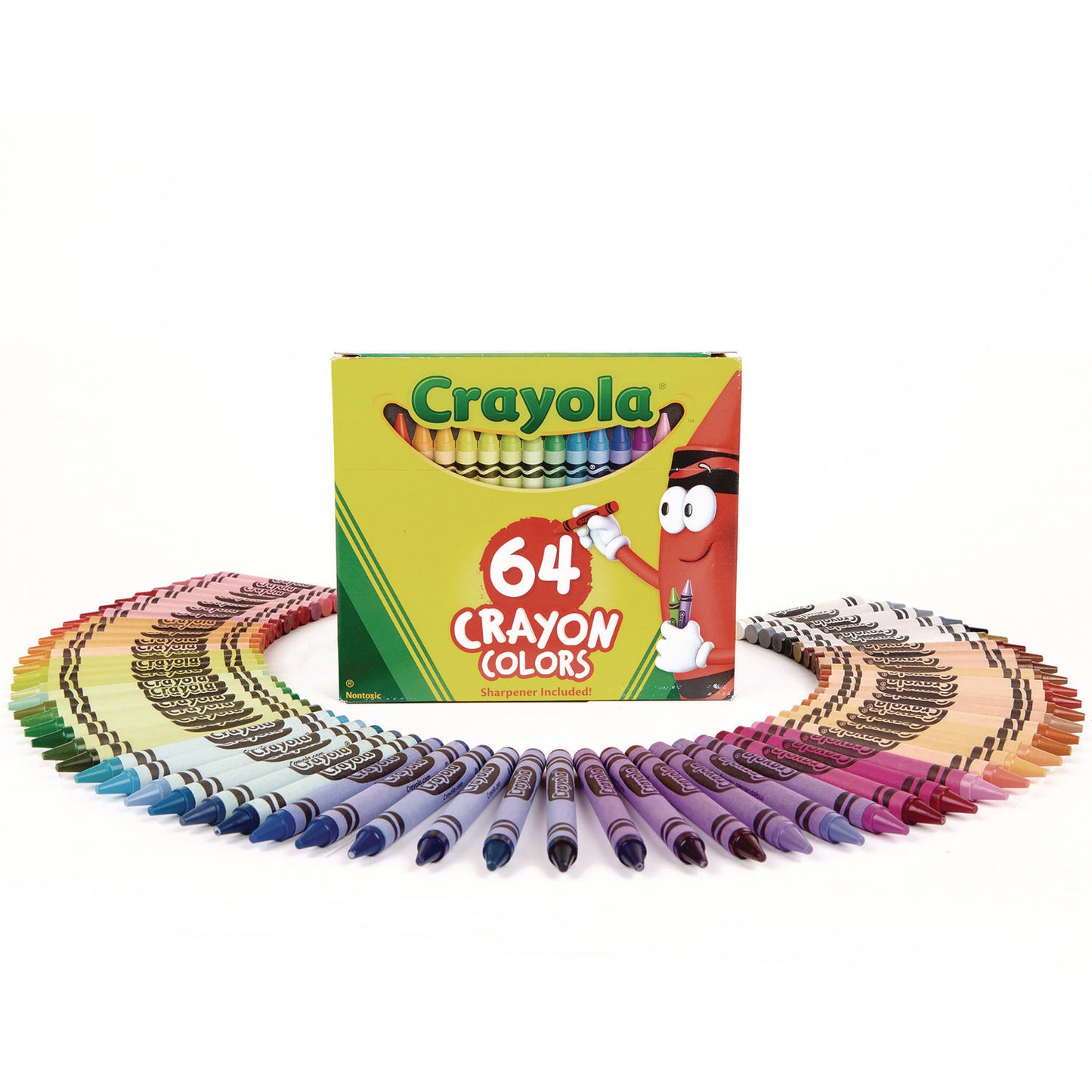 Crayola Classic Color Crayons in Flip-Top Pack with Sharpener, 64 Colors/Pack (52064D)