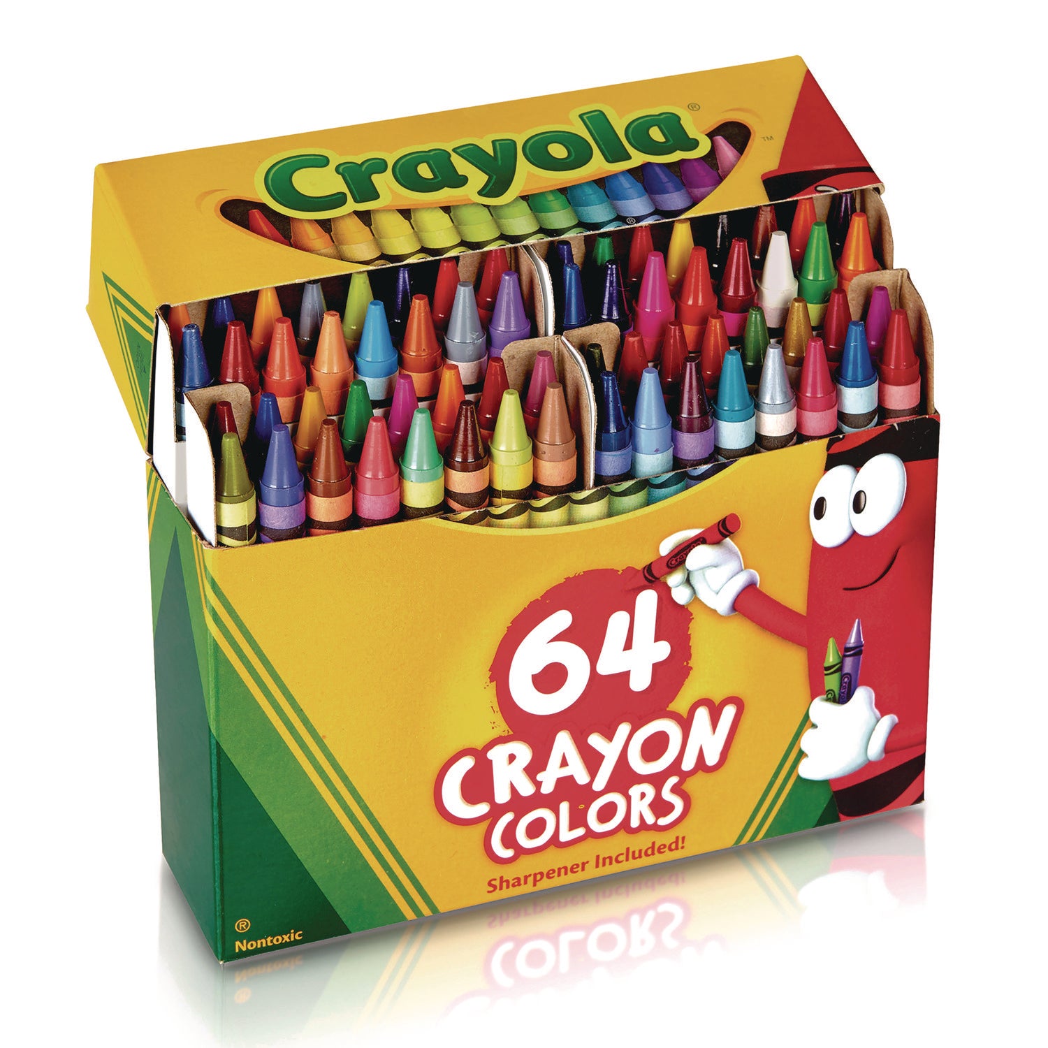 Crayola Classic Color Crayons in Flip-Top Pack with Sharpener, 64 Colors/Pack (52064D)