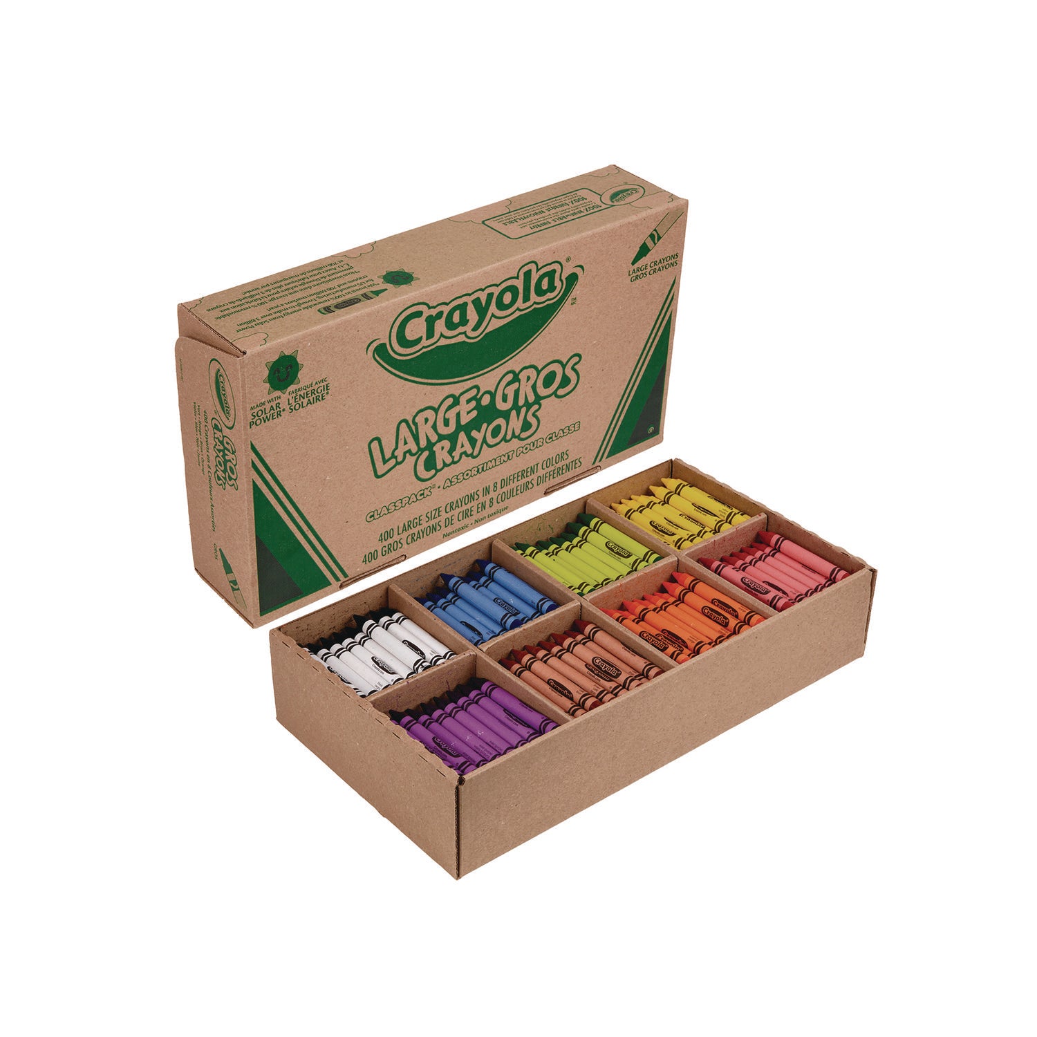 Crayola Classpack Large Size Crayons, 50 Each of 8 Colors, 400/Box (528038)