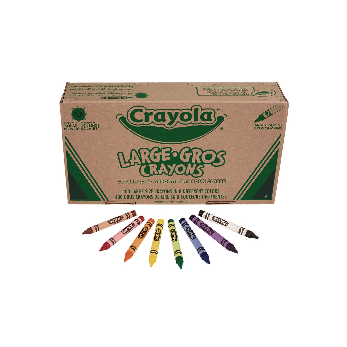 Crayola Classpack Large Size Crayons, 50 Each of 8 Colors, 400/Box (528038)