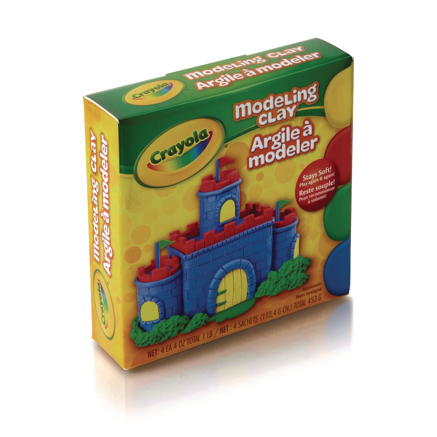 Crayola Modeling Clay Assortment, 4 oz of Each Color Blue/Green/Red/Yellow, 1 lb (570300)