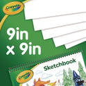 Crayola Animal Animations Wirebound Sketchpad, Unruled, Gold/Green Cover, 40 White 9 x 9 Sheets (993404)