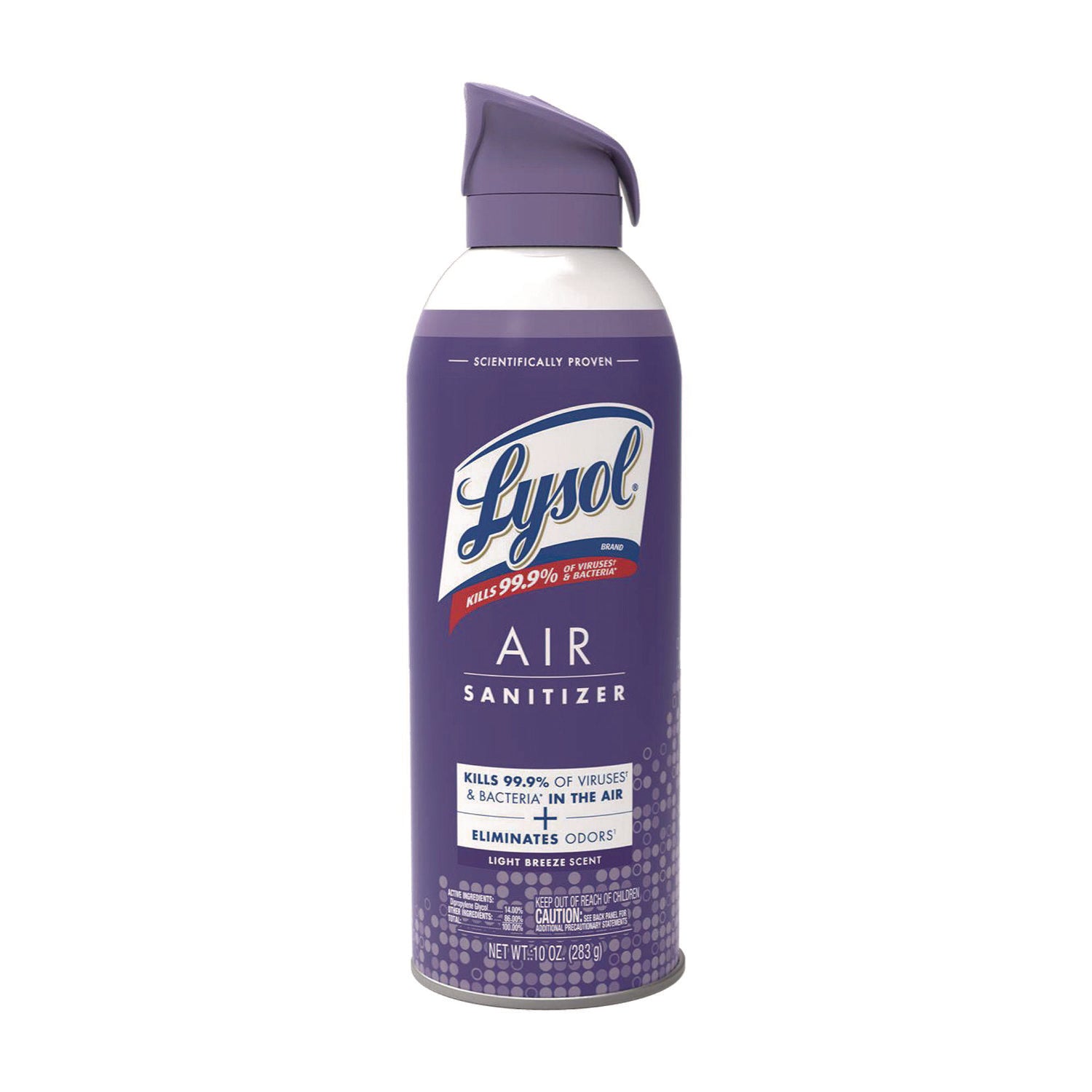 LYSOL Air Sanitizer Spray, Light Breeze Scent, 10 oz Aerosol Can, 6/Carton (99394CT)