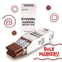 Crayola Broad Line Washable Markers, Broad Bullet Tip, Brown, 12/Box (587800007)