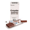 Crayola Broad Line Washable Markers, Broad Bullet Tip, Brown, 12/Box (587800007)