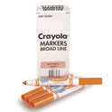 Crayola Broad Line Washable Markers, Broad Bullet Tip, Orange, 12/Box (587800036)