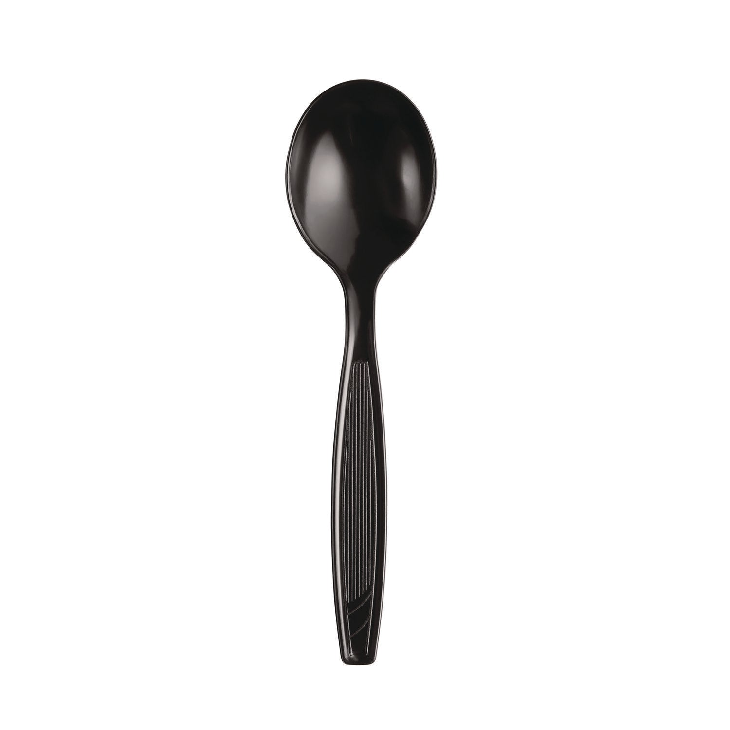 Dixie Individually Wrapped Heavyweight Soup Spoons, Polystyrene, Black, 1,000/Carton (SH53C7)