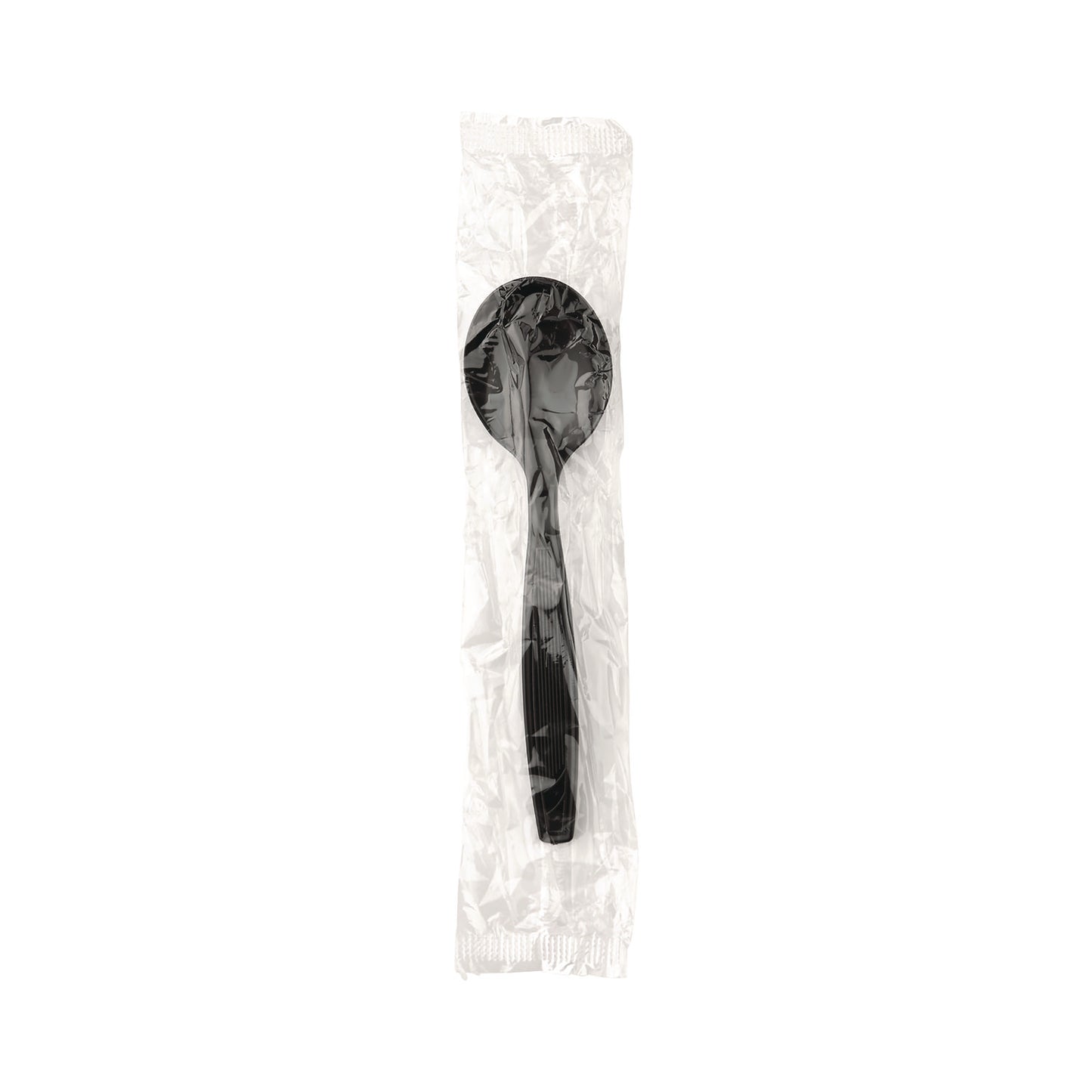 Dixie Individually Wrapped Heavyweight Soup Spoons, Polystyrene, Black, 1,000/Carton (SH53C7)