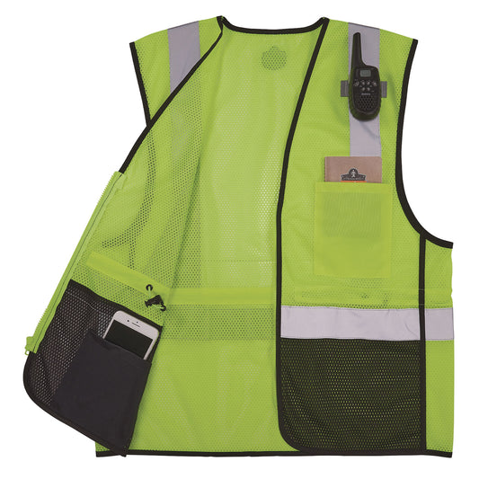 ergodyne GloWear 8210Z Hi-Vis Class 2 Mesh Vest, Small to Medium, Lime (23013)