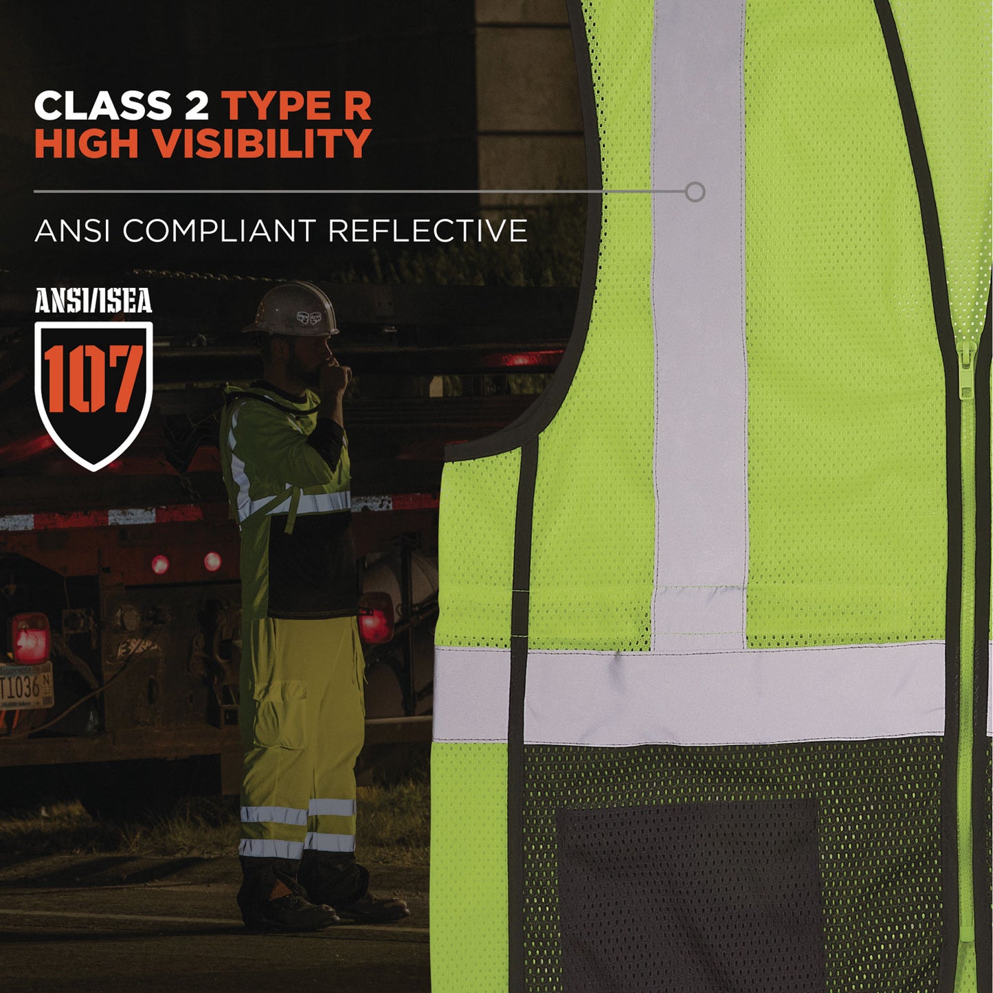 ergodyne GloWear 8210Z Hi-Vis Class 2 Mesh Vest, Small to Medium, Lime (23013)