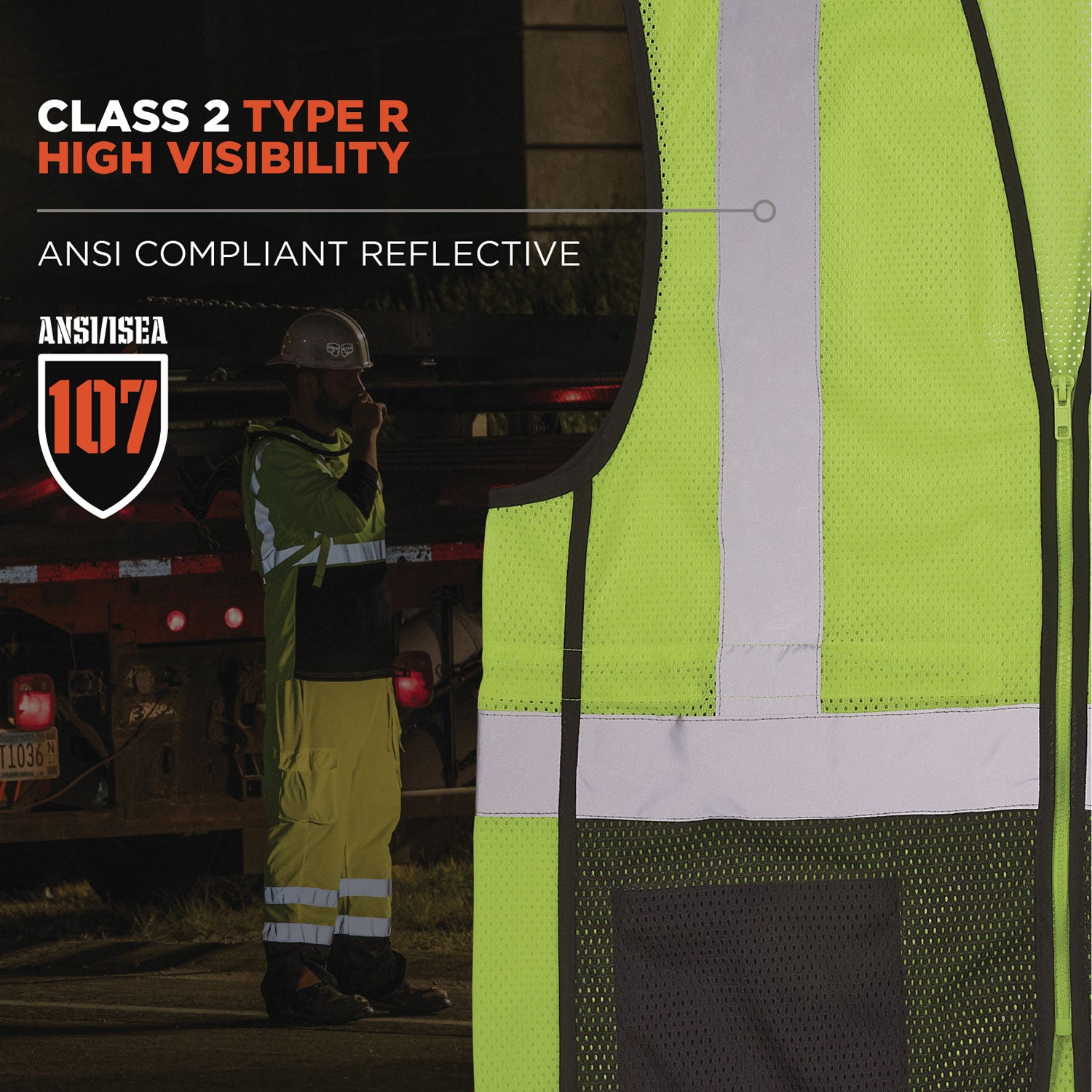 ergodyne GloWear 8210Z Hi-Vis Class 2 Mesh Vest, Small to Medium, Lime (23013)