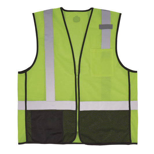 ergodyne GloWear 8210Z Hi-Vis Class 2 Mesh Vest, Small to Medium, Lime (23013)