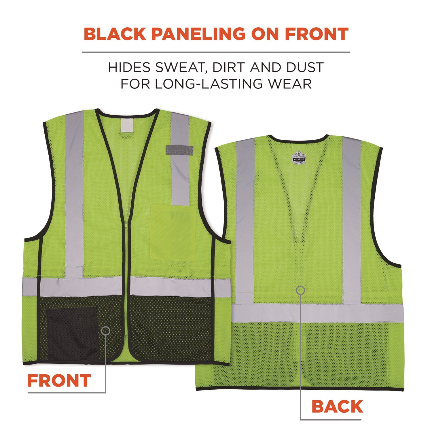 ergodyne GloWear 8210Z Hi-Vis Class 2 Mesh Vest, 4X-Large to 5X-Large, Lime (23019)