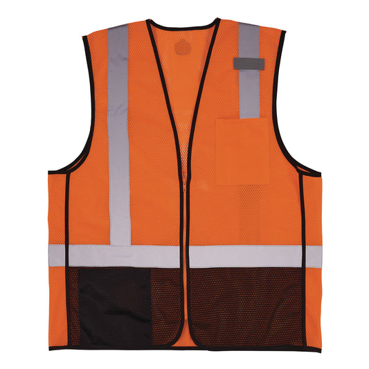 ergodyne GloWear 8210Z Hi-Vis Class 2 Mesh Vest, Small to Medium, Orange (23023)