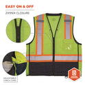 ergodyne GloWear 8251HDZ Class 2 Two-Tone Hi-Vis Safety Vest, Small to Medium, Lime (23033)