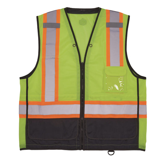 ergodyne GloWear 8251HDZ Class 2 Two-Tone Hi-Vis Safety Vest, Small to Medium, Lime (23033)