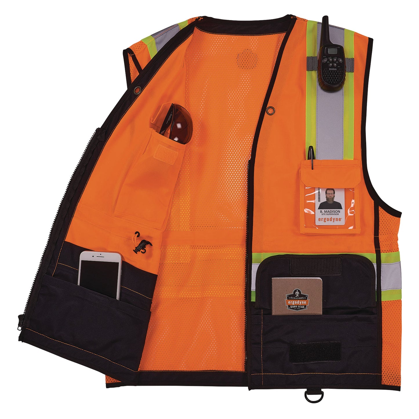 ergodyne GloWear 8251HDZ Class 2 Two-Tone Hi-Vis Safety Vest, Small to Medium, Orange (23043)