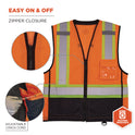 ergodyne GloWear 8251HDZ Class 2 Two-Tone Hi-Vis Safety Vest, Small to Medium, Orange (23043)