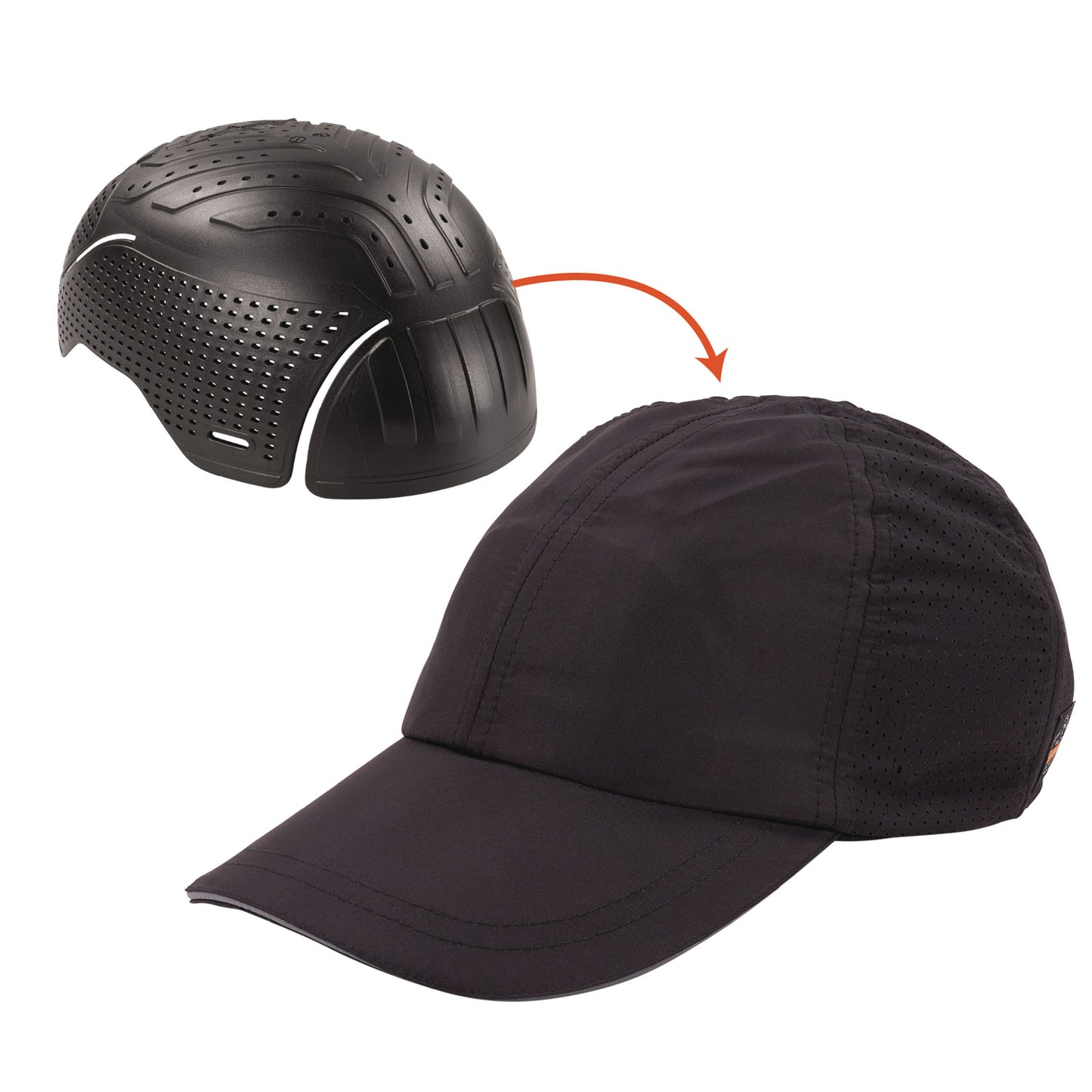 ergodyne Skullerz 8947 Lightweight Baseball Hat and Bump Cap Insert, X-Large/2X-Large, Black (23452)