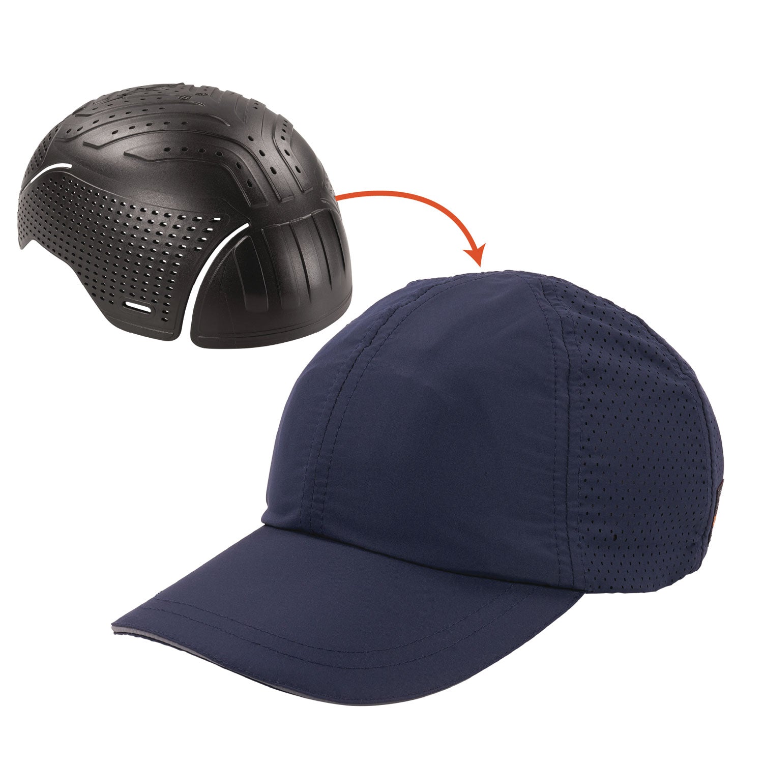 ergodyne Skullerz 8947 Lightweight Baseball Hat and Bump Cap Insert, X-Large/2X-Large, Navy (23455)