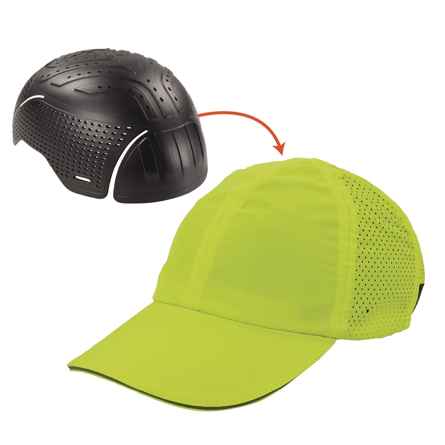 ergodyne Skullerz 8947 Lightweight Baseball Hat and Bump Cap Insert, X-Large/2X-Large, Lime (23458)