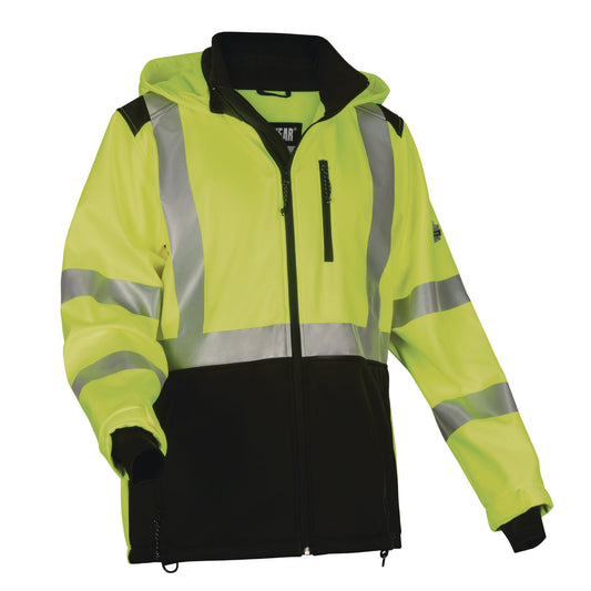 ergodyne GloWear 8353 Class 3 Hi-Vis Softshell Water-Resistant Jacket, 3X-Large, Lime (23527)