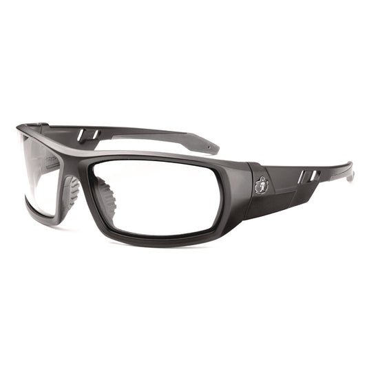 ergodyne Skullerz ODIN Anti-Scratch and Enhanced Anti-Fog Safety Glasses, Black Nylon Impact Frame, Clear Polycarbonate Lens (50405)