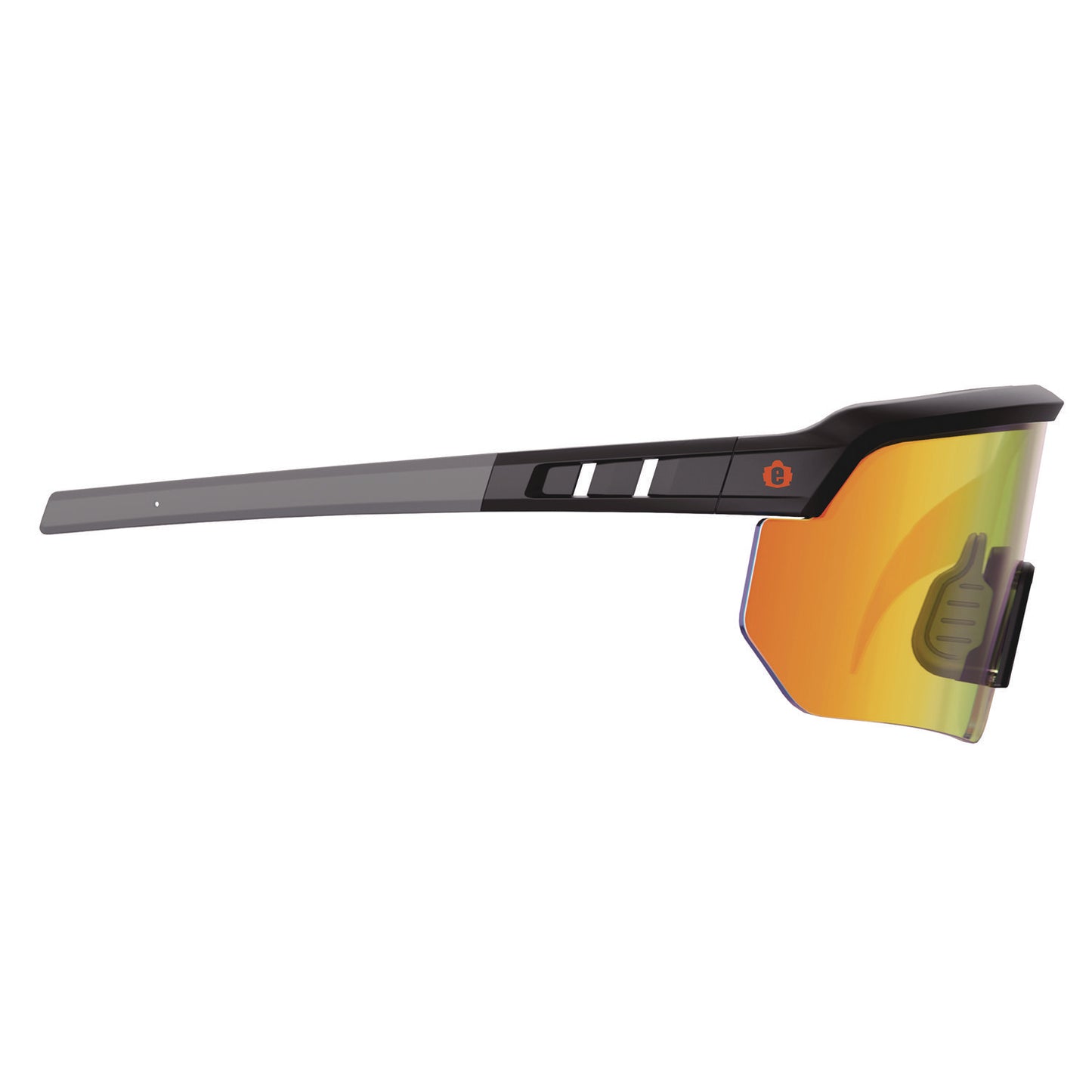 ergodyne Skullerz AEGIR Safety Glasses with Mirrored Lenses, Matte Black Nylon Impact Frame, Orange Mirror Polycarbonate Lens (55009)