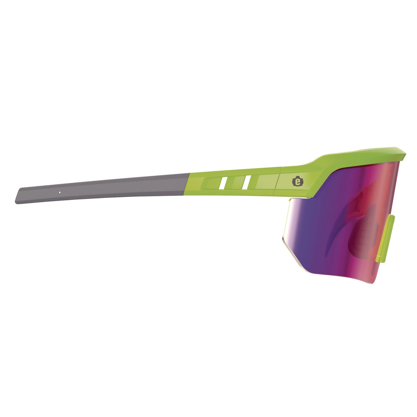 ergodyne Skullerz AEGIR Safety Glasses, Mirrored Lenses, Lime Nylon Impact Frame, Purple Mirror Polycarbonate Lens (55015)