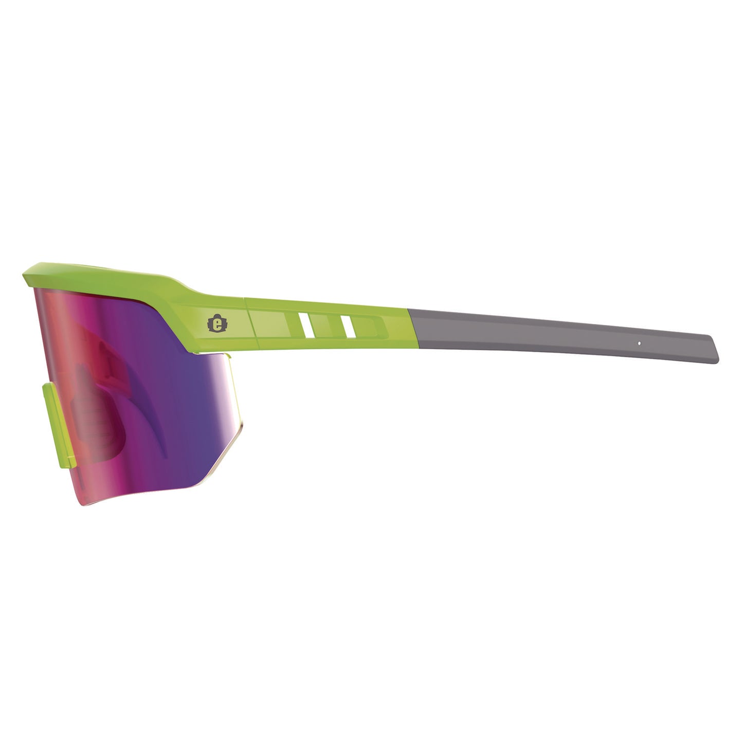 ergodyne Skullerz AEGIR Safety Glasses, Mirrored Lenses, Lime Nylon Impact Frame, Purple Mirror Polycarbonate Lens (55015)