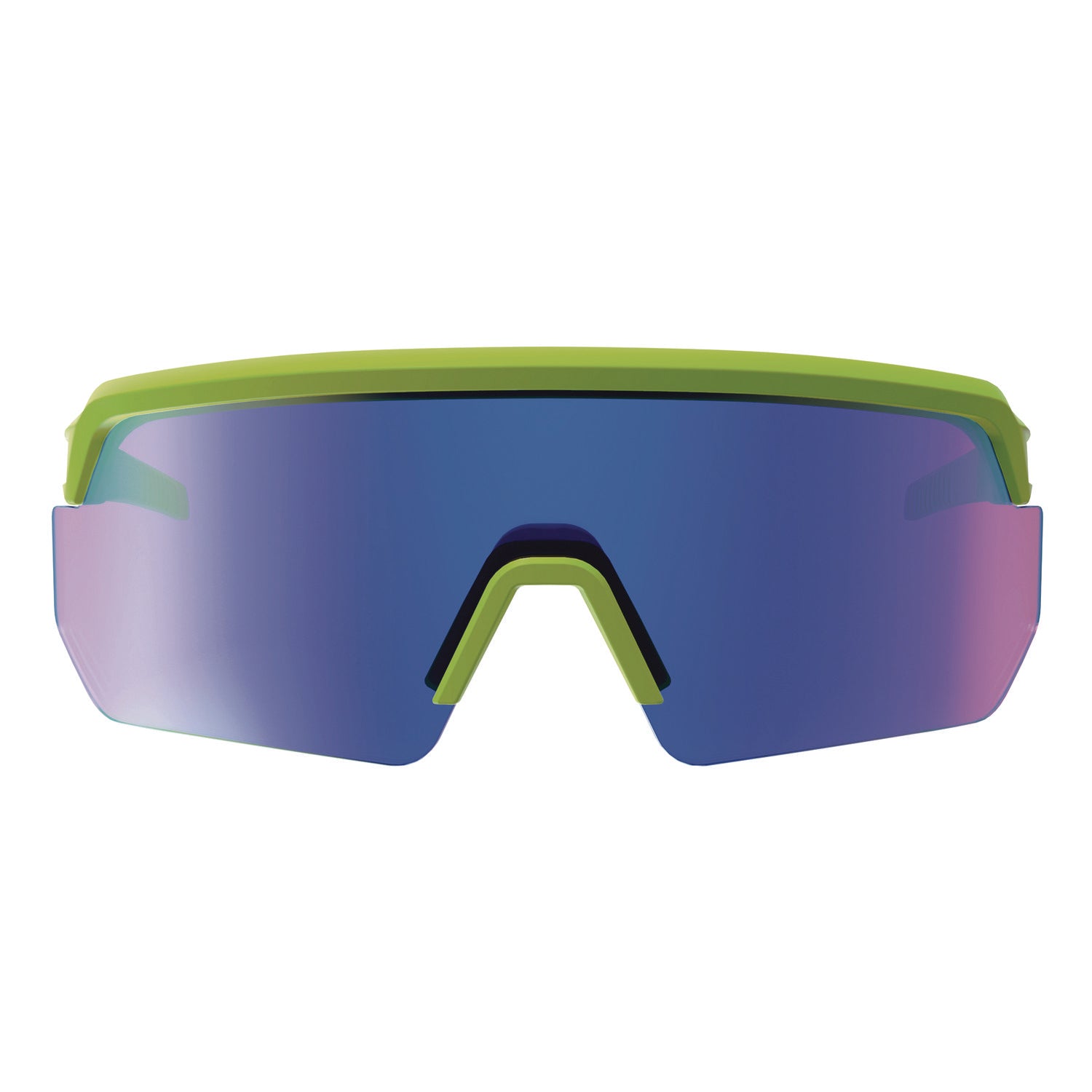 ergodyne Skullerz AEGIR Anti-Scratch/Anti-Fog Safety Glasses, Lime Nylon Impact Frame, Blue Mirror Polycarbonate Lens (55018)