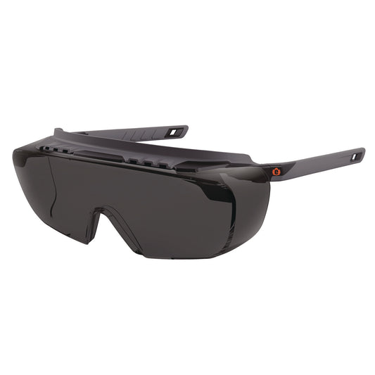 ergodyne Skullerz OSMIN Safety Glasses, Matte Black Polycarbonate Frame, Smoke Polycarbonate Lens (55105)