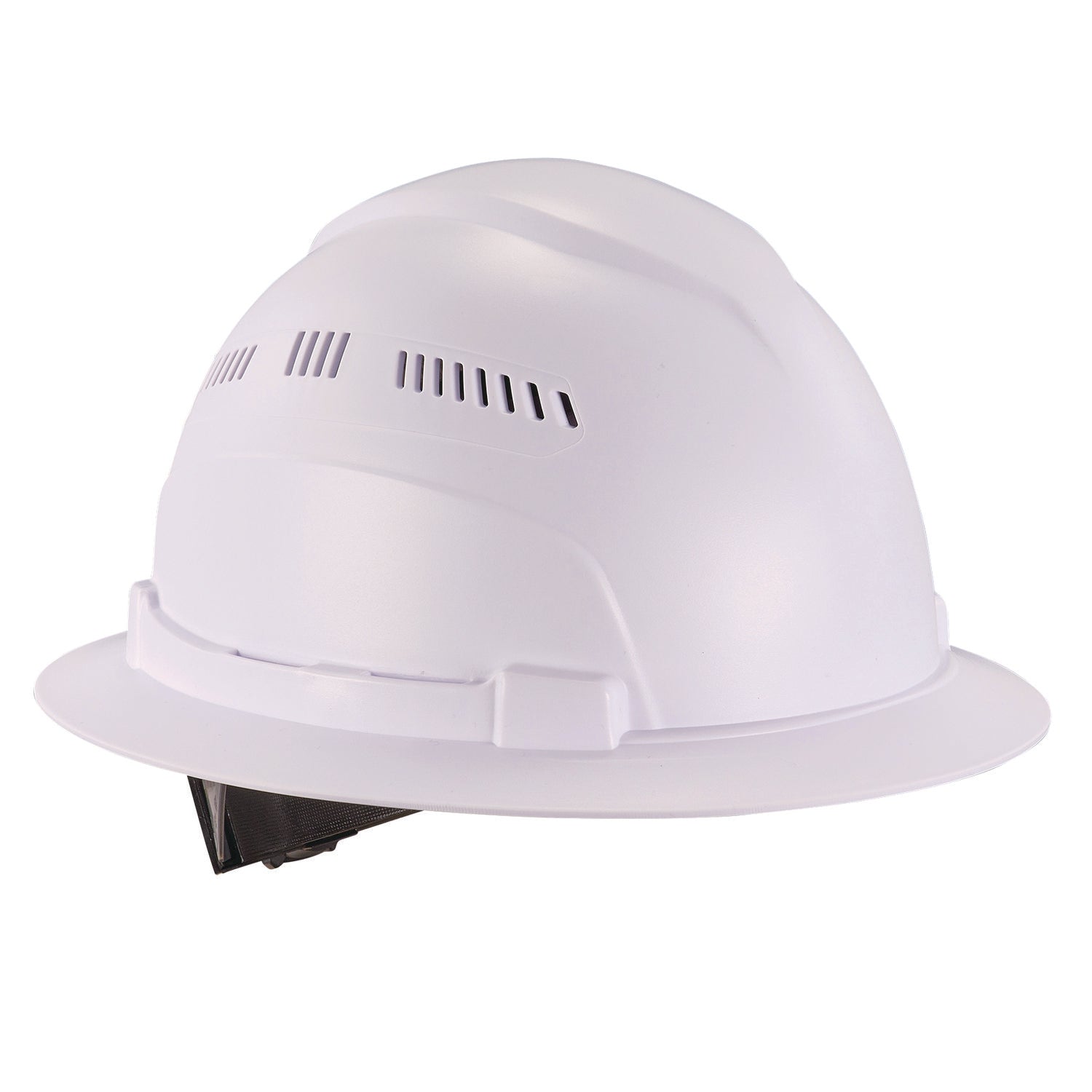 ergodyne Skullerz 8968 Class C Lightweight Full Brim Hard Hat, Adjustable Venting, 6-Point Rachet Suspension, White (60227)