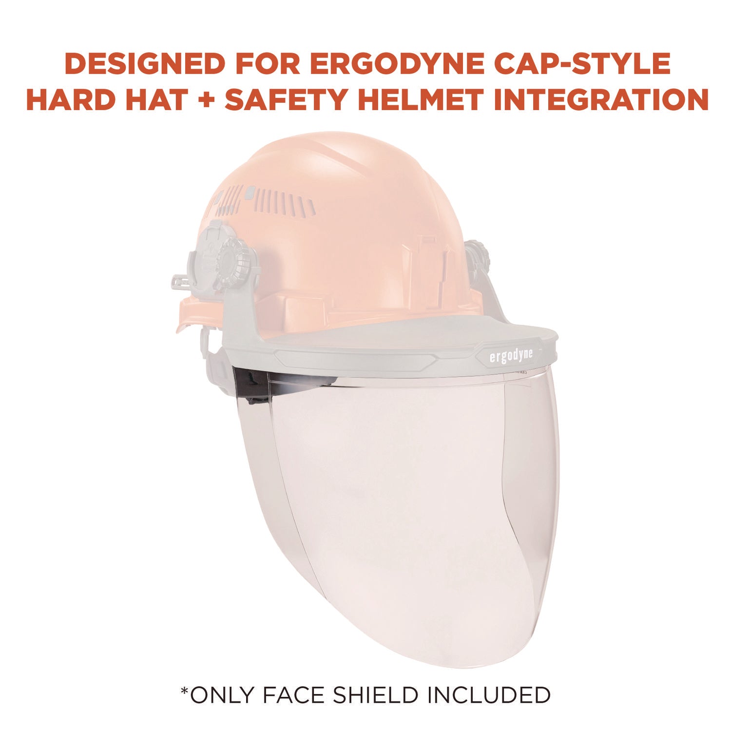 ergodyne Skullerz 8997 Anti-Scratch/Anti-Fog Face Shield Replacement, Cap-Style/Safety Helmet, Clear Lens (60249)