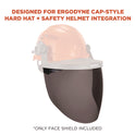 ergodyne Skullerz 8997 Anti-Scratch/Anti-Fog Face Shield Replacement, Cap-Style/Safety Helmet, Smoke Lens (60250)