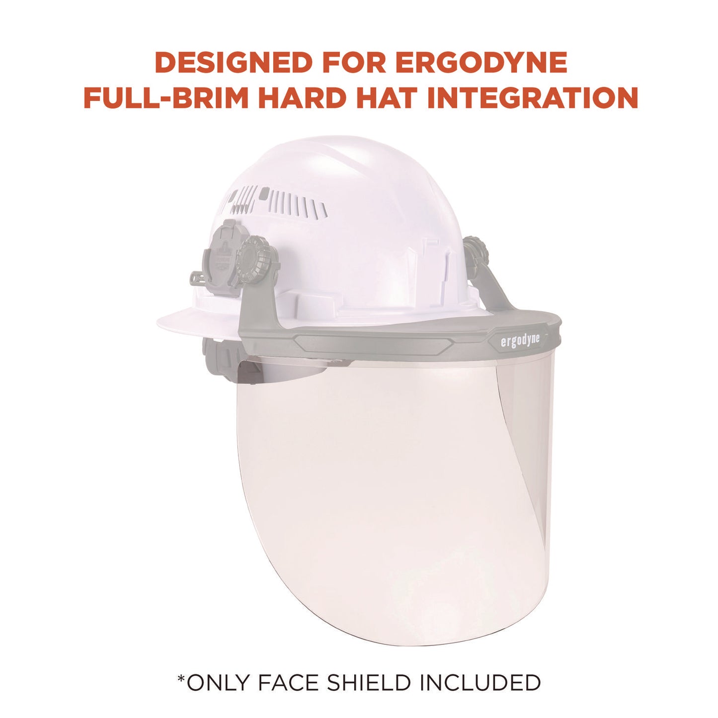 ergodyne Skullerz 8998 Anti-Scratch/Anti-Fog Face Shield Replacement for Full Brim Hard Hat, Clear Lens (60251)