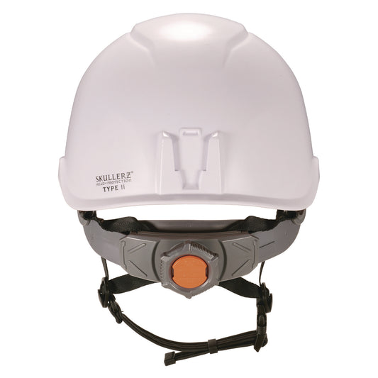 ergodyne Skullerz 8976LED Class E Safety Helmet with LED Light, 6-Point Rachet Suspension, White (60261)