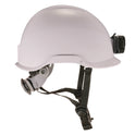 ergodyne Skullerz 8976LED Class E Safety Helmet with LED Light, 6-Point Rachet Suspension, White (60261)