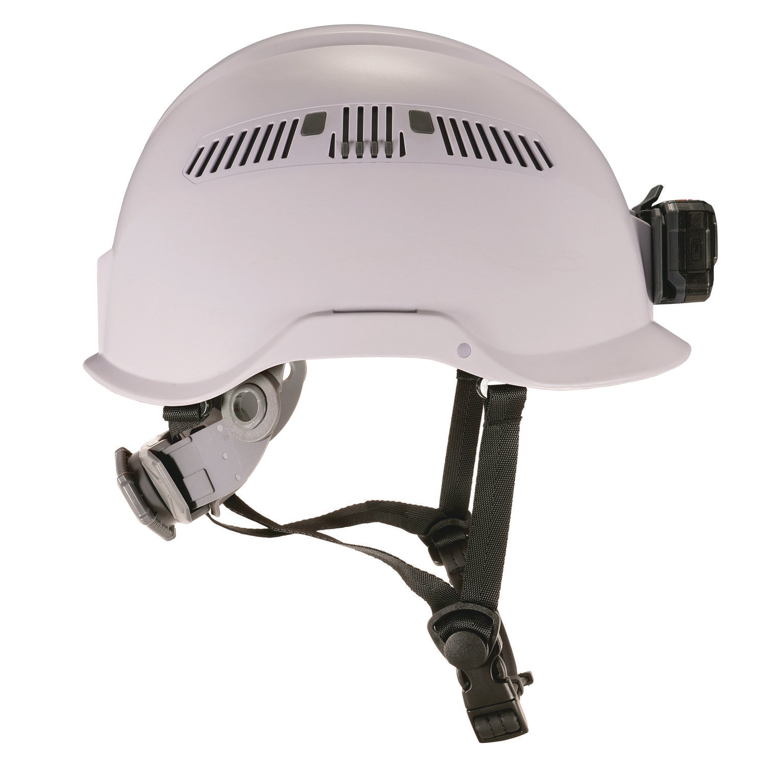 ergodyne Class C Safety Helmet with LED Light and Adjustable Venting, 6-Point Rachet Suspension, White (60265)