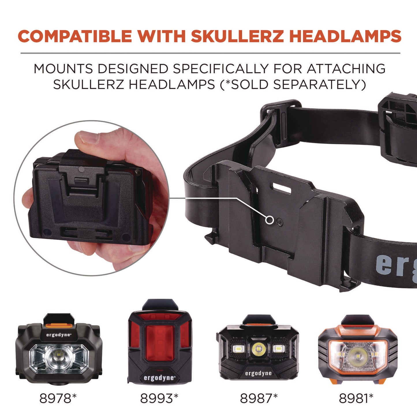 ergodyne Skullerz 8979 Headband Light Mount with Silicone Strap (60291)