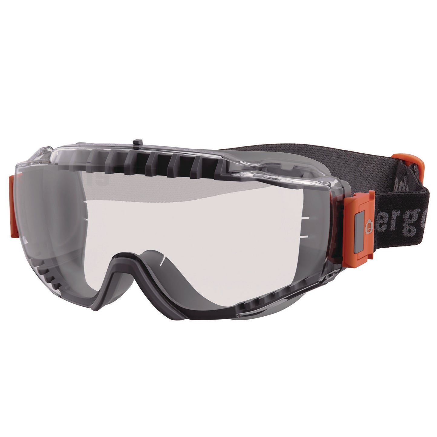 ergodyne Skullerz MODI OTG Anti-Scratch and Enhanced Anti-Fog Safety Goggles with Elastic Strap, Clear Lens (60300)