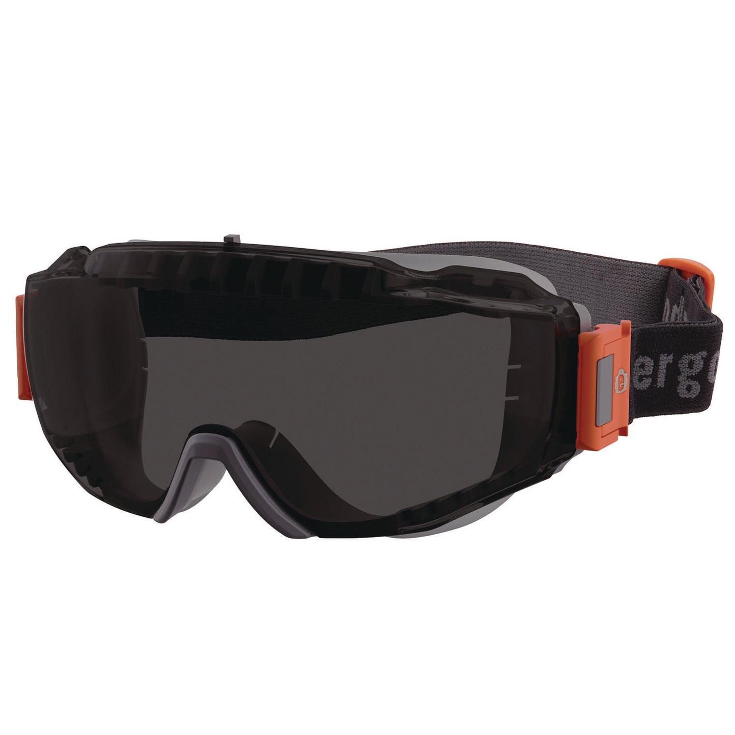 ergodyne Skullerz MODI OTG Anti-Scratch and Enhanced Anti-Fog Safety Goggles with Elastic Strap, Smoke Lens (60301)