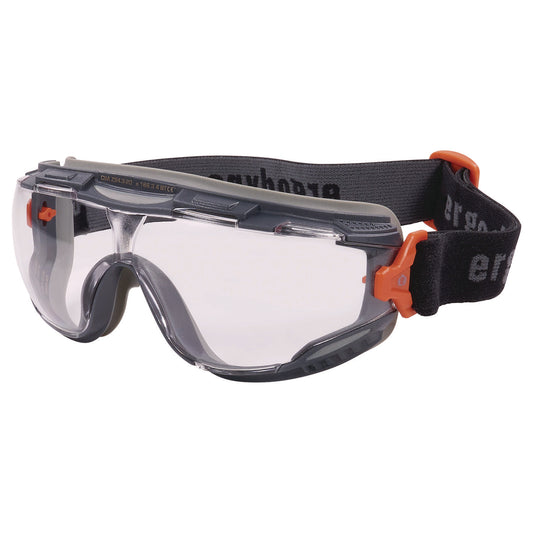 ergodyne Skullerz ARKYN Anti-Scratch and Enhanced Anti-Fog Safety Goggles with Elastic Strap, Clear (60308)