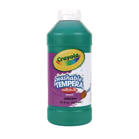 Crayola Artista II Washable Tempera Paint, Green, 16 oz Bottle (543115044)