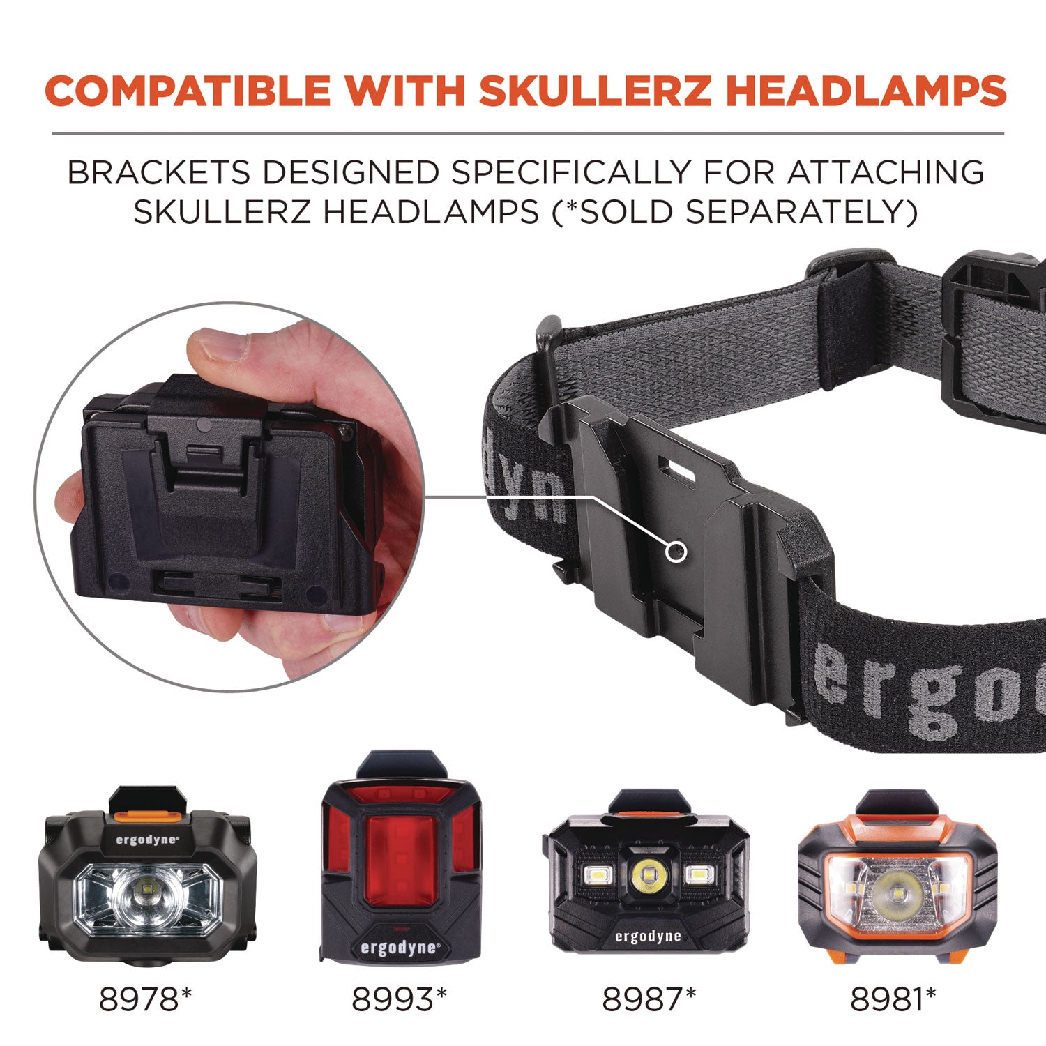 ergodyne Skullerz 8980 Headband Light Mount with Fabric Strap (60292)