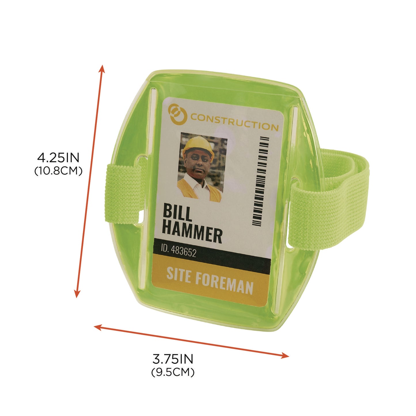 ergodyne Squids 3386 Arm Band ID/Badge Holder, Vertical, Lime, 3.75 x 4.25 Holder, 2.5 x 4 Insert (19956)