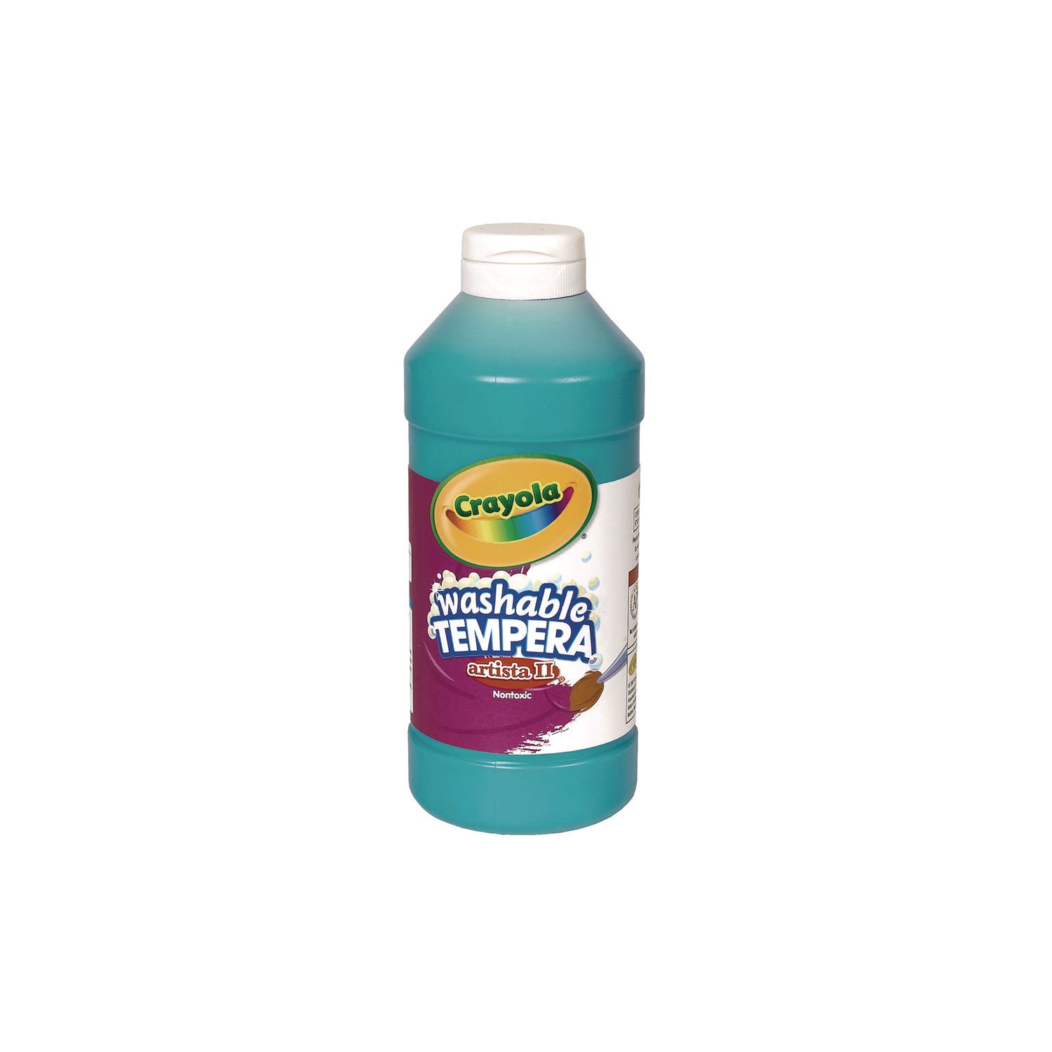Crayola Artista II Washable Tempera Paint, Turquoise, 16 oz Bottle (543155048)