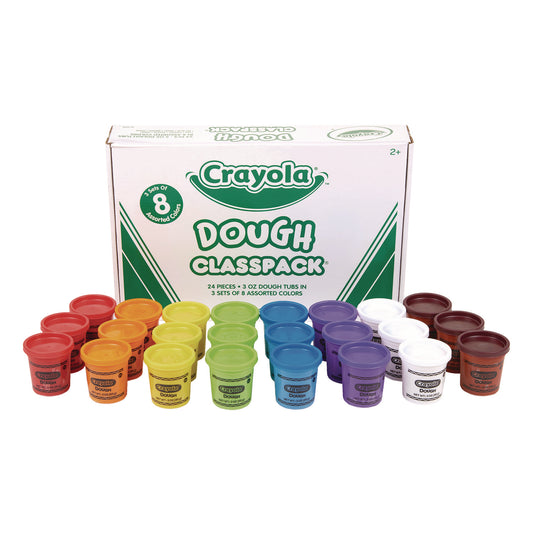 Crayola Dough Classpack, 3 oz, 8 Assorted Colors, 24/Pack (570171)