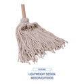 Boardwalk Handle/Deck Mops, #20 White Cotton Head, 54" Natural Wood Handle (120C)